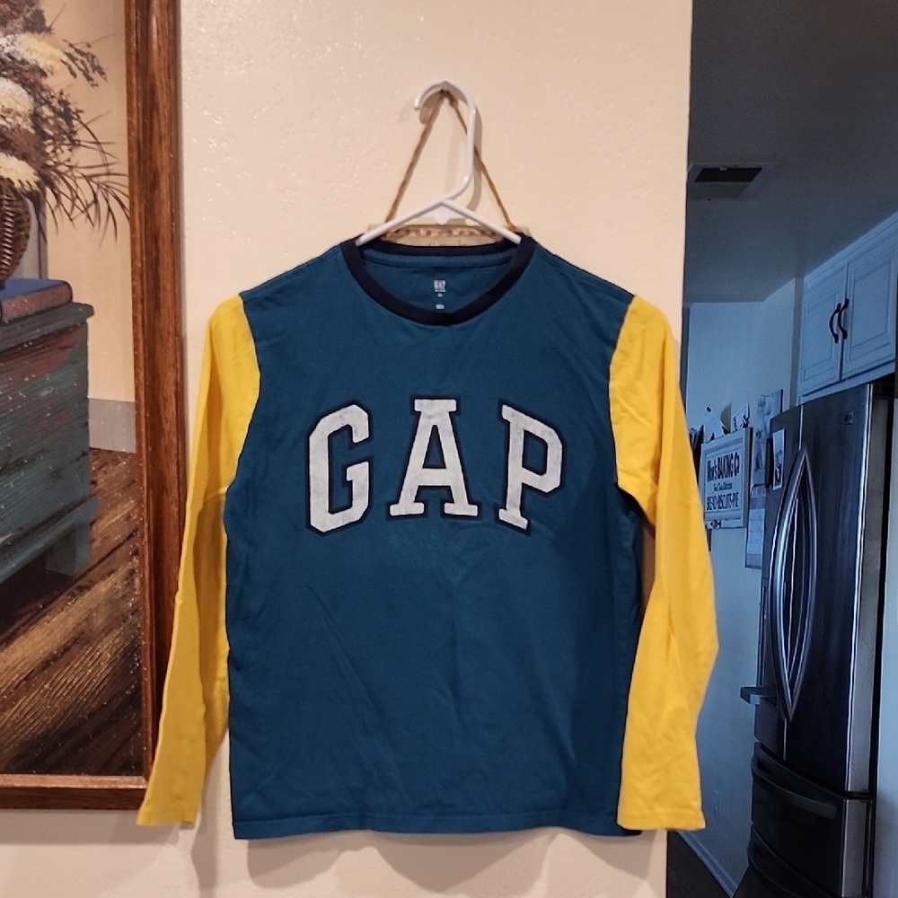 Select Items**5/10**GAP Kids Blue and Yellow Long Sleeve Shirt